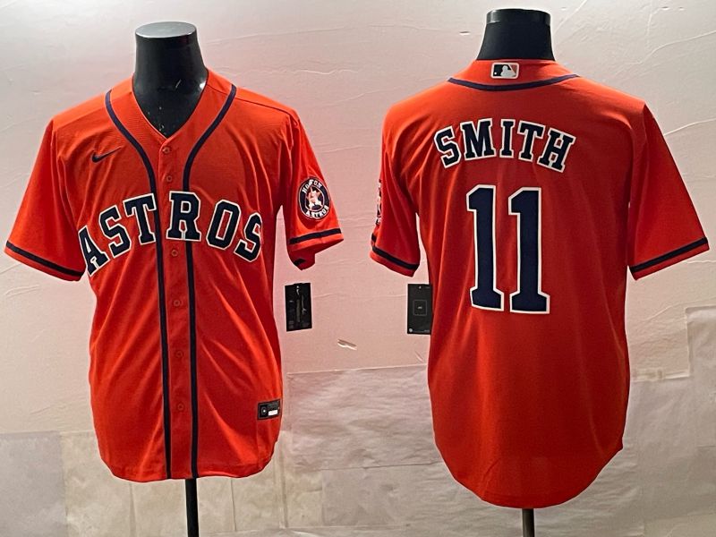 Men 2025 Houston Astros 11 Smith Orange Nike 2025 MLB Jersey 011